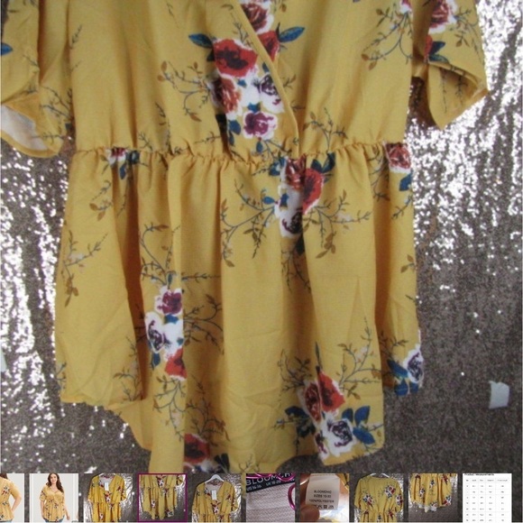 BloomChic Yellow Puff Sleeve Wrap Blouse - Picture 3 of 12